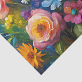 Lebendige farbenfrohe Frühlingsblumen Decoupage Seidenpapier (Detail)