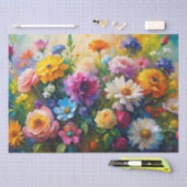 Lebendige farbenfrohe Frühlingsblumen Decoupage Seidenpapier (Handwerk)