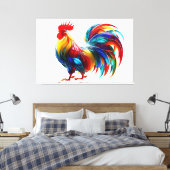 Lebendige farbenfrohe Hahn-Kunst Leinwanddruck (Insitu (Schlafzimmer))