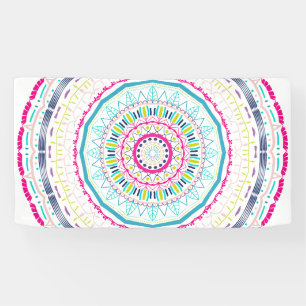Lebendige farbenfrohe Mandala-Kunst Banner