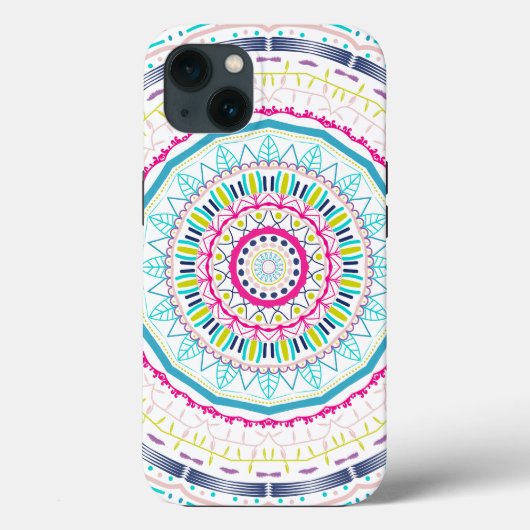 Lebendige farbenfrohe Mandala-Kunst Case-Mate iPhone Hülle (Rückseite)