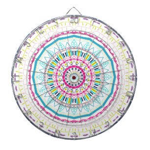 Lebendige farbenfrohe Mandala-Kunst Dartscheibe