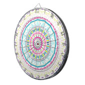 Lebendige farbenfrohe Mandala-Kunst Dartscheibe (Vorderseite rechts)