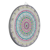 Lebendige farbenfrohe Mandala-Kunst Dartscheibe (Vorderseite Links)