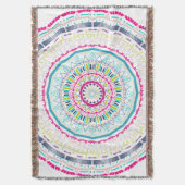 Lebendige farbenfrohe Mandala-Kunst Decke (Vorderseite Vertikal)