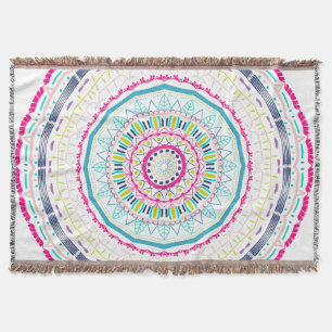 Lebendige farbenfrohe Mandala-Kunst Decke