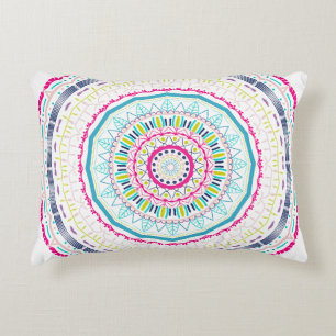 Lebendige farbenfrohe Mandala-Kunst Dekokissen
