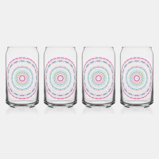 Lebendige farbenfrohe Mandala-Kunst Dosenglas (Vorderseite)