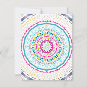 Lebendige farbenfrohe Mandala-Kunst Einladung