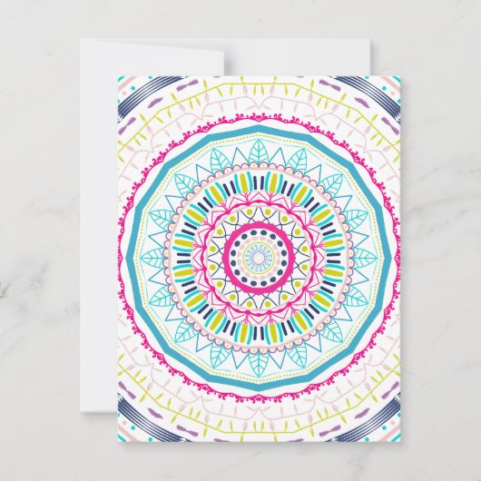 Lebendige farbenfrohe Mandala-Kunst Einladung (Vorderseite)