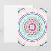 Lebendige farbenfrohe Mandala-Kunst Einladung (Vorne/Hinten)