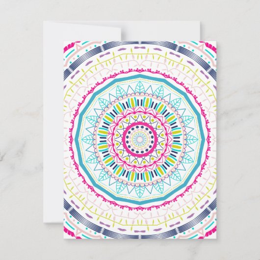 Lebendige farbenfrohe Mandala-Kunst Feiertagskarte (Vorderseite)