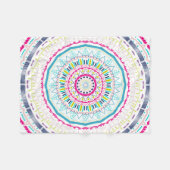 Lebendige farbenfrohe Mandala-Kunst Fleecedecke (Vorderseite (Horizontal))
