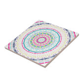 Lebendige farbenfrohe Mandala-Kunst Fliese (Seite)