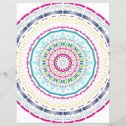 Lebendige farbenfrohe Mandala-Kunst Flyer (Vorne)