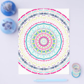 Lebendige farbenfrohe Mandala-Kunst Flyer (Einzeln)