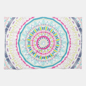 Lebendige farbenfrohe Mandala-Kunst Geschirrtuch (Horizontal)