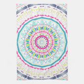 Lebendige farbenfrohe Mandala-Kunst Geschirrtuch (Vertikal)