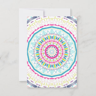 Lebendige farbenfrohe Mandala-Kunst Karte