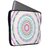 Lebendige farbenfrohe Mandala-Kunst Laptopschutzhülle (Vorne Rechts)