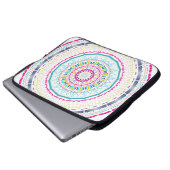 Lebendige farbenfrohe Mandala-Kunst Laptopschutzhülle (Vorne Knopf)