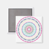 Lebendige farbenfrohe Mandala-Kunst Magnet (Vorderseite/Rückseite)