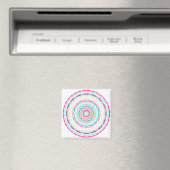 Lebendige farbenfrohe Mandala-Kunst Magnet (In Situ (Geschirrspüler))