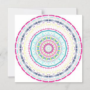 Lebendige farbenfrohe Mandala-Kunst Magneteinladung
