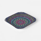 Lebendige farbenfrohe Mandala-Kunst Pappteller (Gewinkelt)