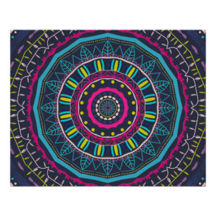 Lebendige farbenfrohe Mandala-Kunst Poster