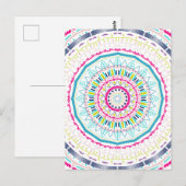 Lebendige farbenfrohe Mandala-Kunst Postkarte (Vorne/Hinten)