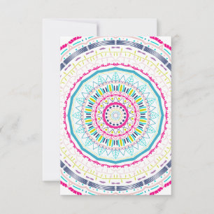 Lebendige farbenfrohe Mandala-Kunst RSVP Karte