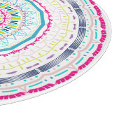 Lebendige farbenfrohe Mandala-Kunst Schneidebrett (Ecke)
