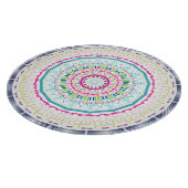 Lebendige farbenfrohe Mandala-Kunst Schneidebrett (Ecke)