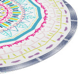 Lebendige farbenfrohe Mandala-Kunst Schneidebrett (Ecke)