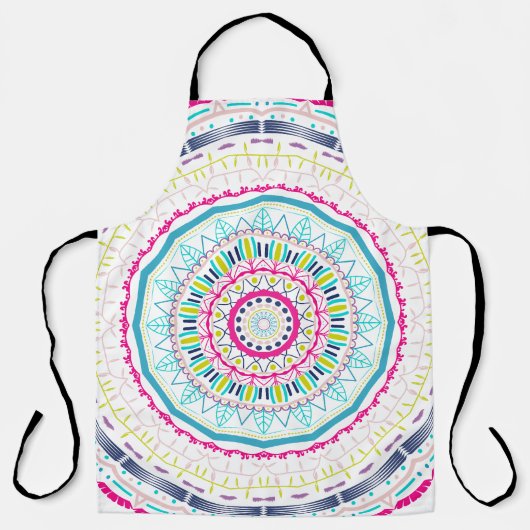 Lebendige farbenfrohe Mandala-Kunst Schürze (Vorderseite)