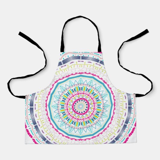 Lebendige farbenfrohe Mandala-Kunst Schürze (Vorderseite)