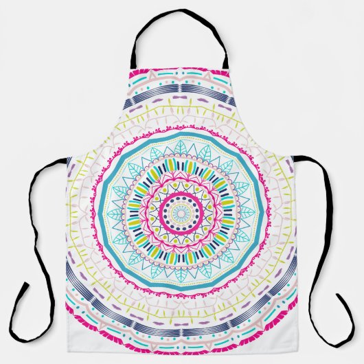 Lebendige farbenfrohe Mandala-Kunst Schürze (Vorderseite)