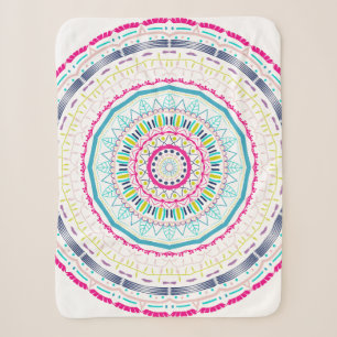 Lebendige farbenfrohe Mandala-Kunst Sherpadecke