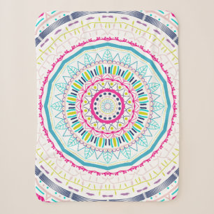 Lebendige farbenfrohe Mandala-Kunst Sherpadecke