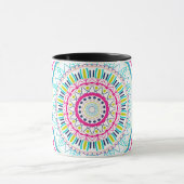 Lebendige farbenfrohe Mandala-Kunst Tasse (Zentrum)