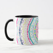 Lebendige farbenfrohe Mandala-Kunst Tasse (Links)