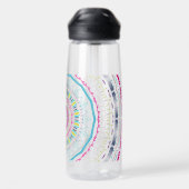 Lebendige farbenfrohe Mandala-Kunst Trinkflasche (Rückseite)