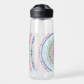 Lebendige farbenfrohe Mandala-Kunst Trinkflasche (Vorne)