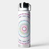Lebendige farbenfrohe Mandala-Kunst Trinkflasche (Hinten)