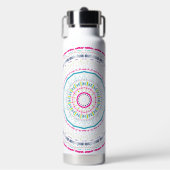 Lebendige farbenfrohe Mandala-Kunst Trinkflasche (Vorderseite)