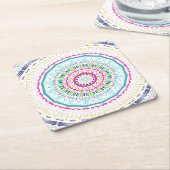 Lebendige farbenfrohe Mandala-Kunst Untersetzer (angewinkelt)