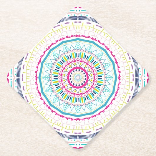 Lebendige farbenfrohe Mandala-Kunst Untersetzer (Vorderseite)