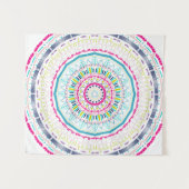 Lebendige farbenfrohe Mandala-Kunst Wandteppich (Vorderseite (Horizontal))