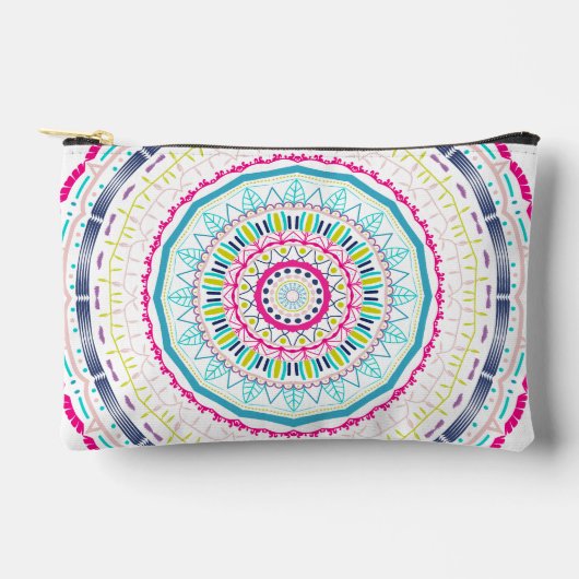 Lebendige farbenfrohe Mandala-Kunst Zubehörtasche (Vorderseite)